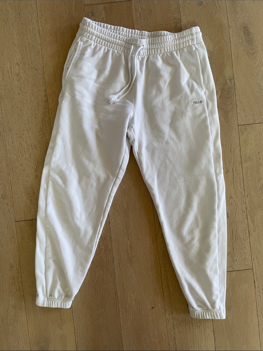 Aritzia White Drawstring Jogger Sweatpants